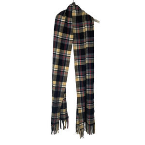 Joan Rivers Classic Collection Tartan Plaid Blanket Scarf Soft Fringe Cozy Camel